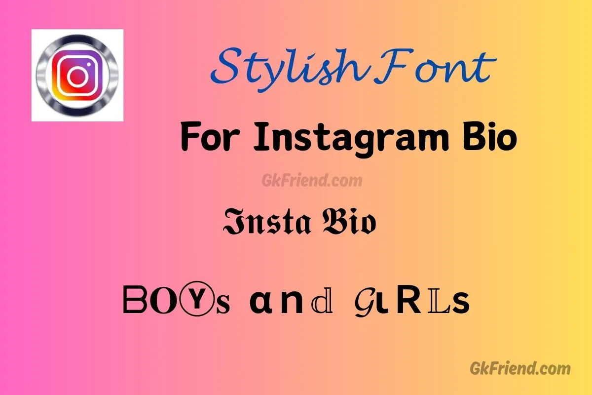 Stylish font for instagram bio